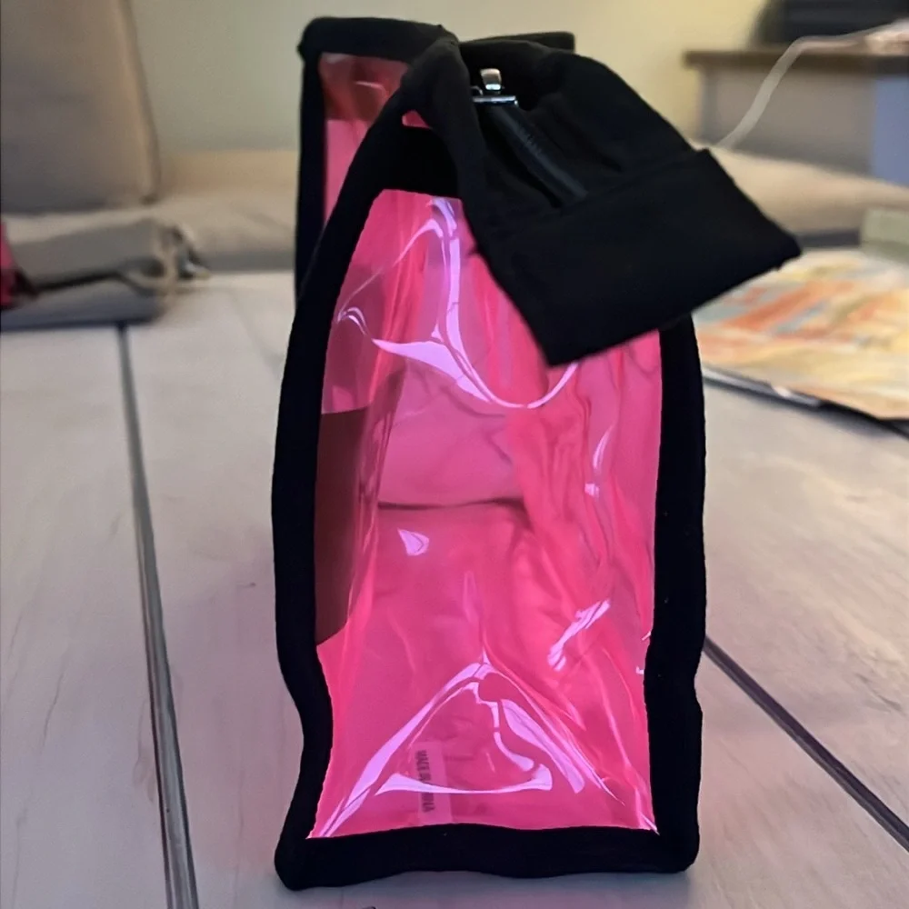 NWOT Kendall & Kyle Translucent Pink Cosmetic Bag